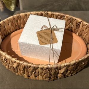 Brand New Terra Cotta Bread Warming Set